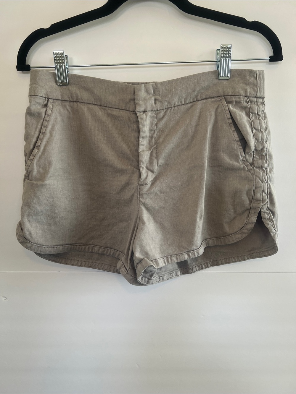 Level 99 Taupe Drawstring Side-Panel Bike Shorts